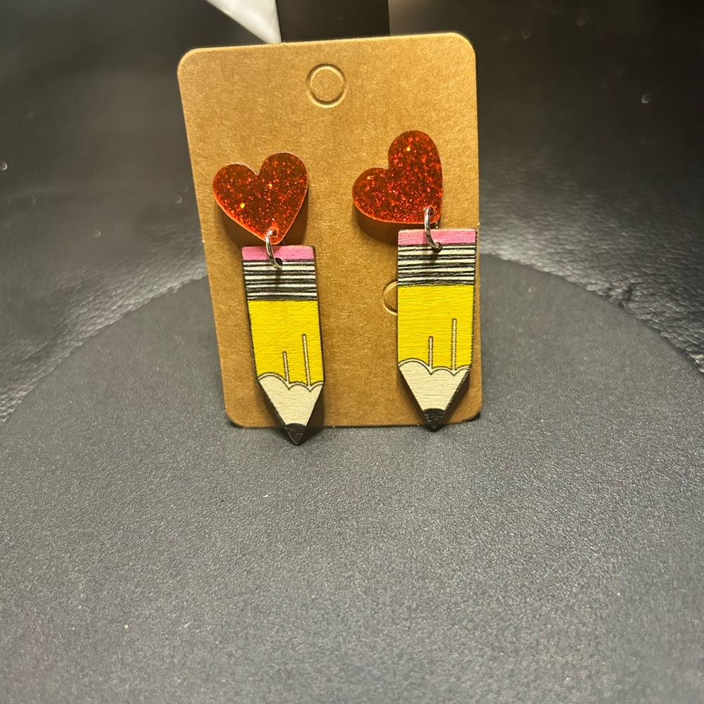 Handmade Pencil Earrings - Picture 1 of 1